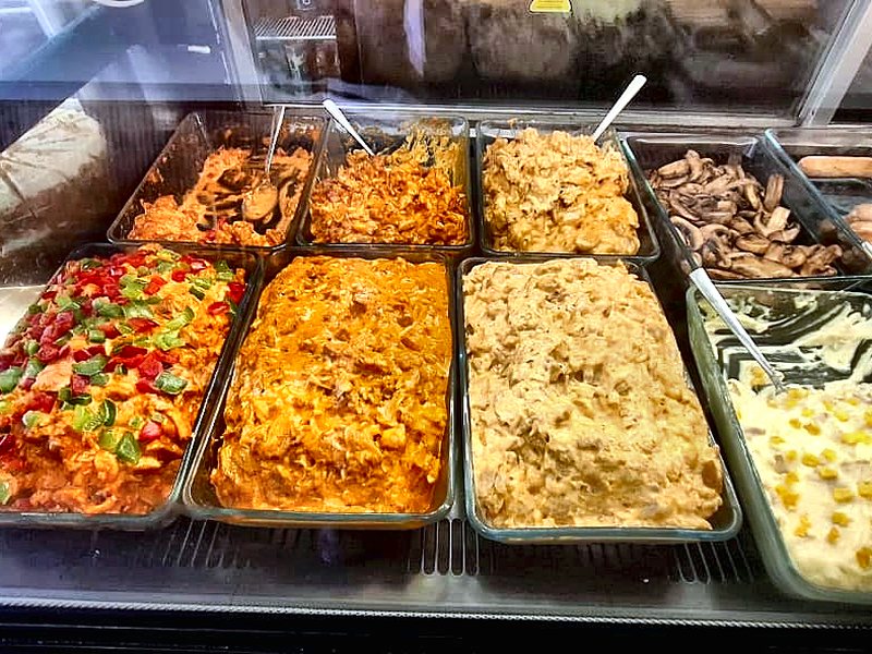 Hot fillings — chicken, tuna, sweetcorn and mushrooms